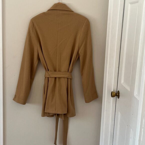 Banana Republic NWT XL Camel Wool Blend Wrap Coat - Picture 7 of 8